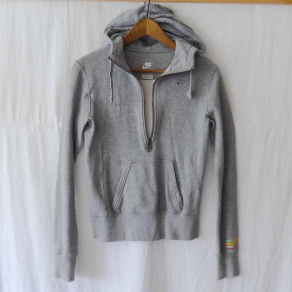 Nike Women S Half Zip Cotton Hooded Sweatshirt SF '08 Marathon - Picture 1 of 9